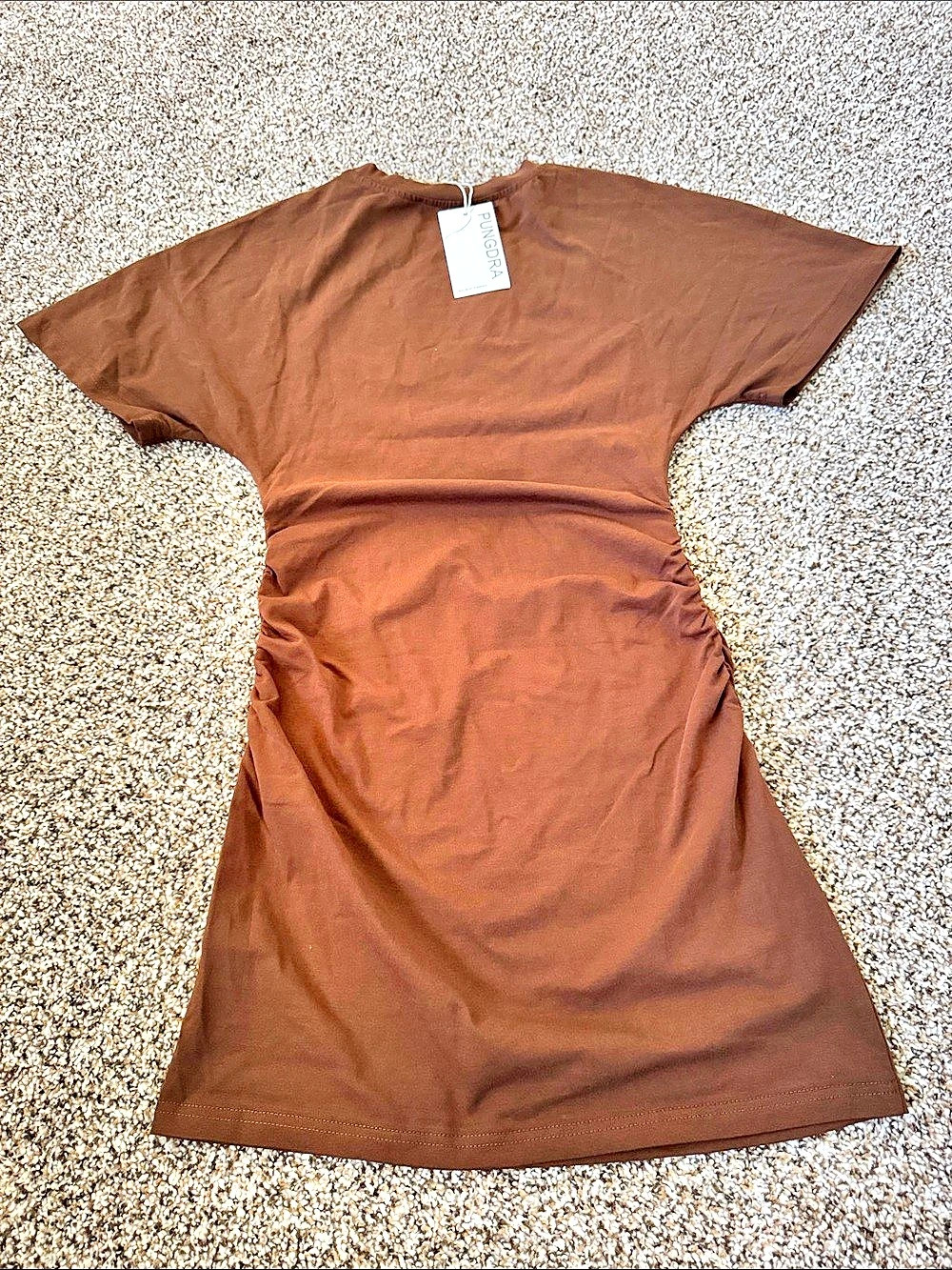Pungdra Brown Ruched Mini Dress Size XS NWT
